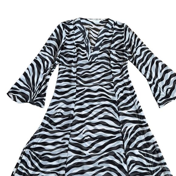 Victoria’s Secret Collection Vintage Sheer Zebra Print Maxi Dress / Coverup - Picture 11 of 16